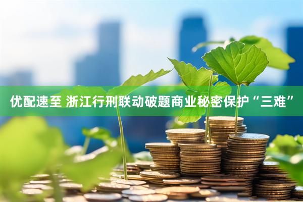 优配速至 浙江行刑联动破题商业秘密保护“三难”