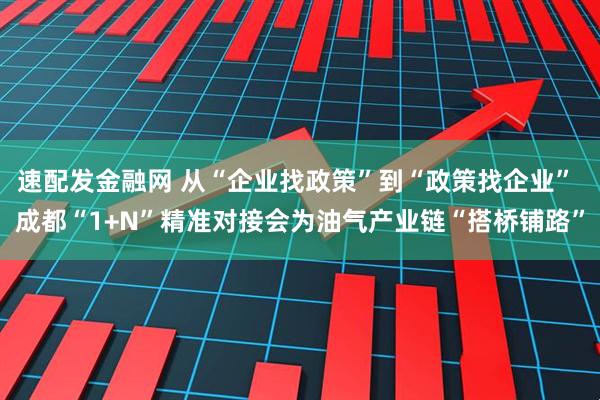 速配发金融网 从“企业找政策”到“政策找企业” 成都“1+N”精准对接会为油气产业链“搭桥铺路”